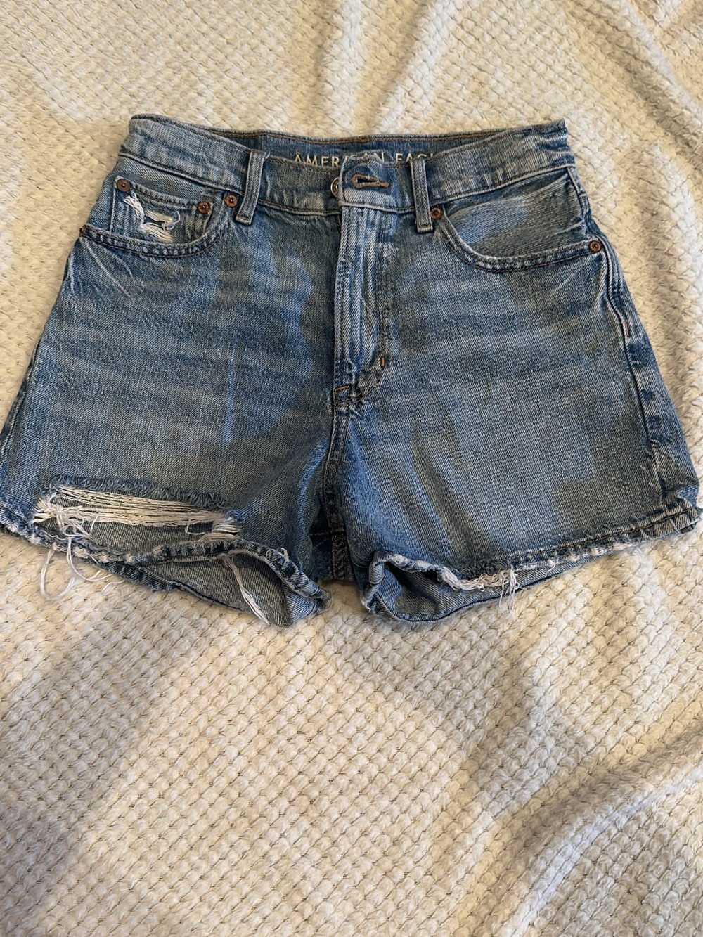American Eagle Outfitters Cutoff Distressed Denim Shorts - Blue